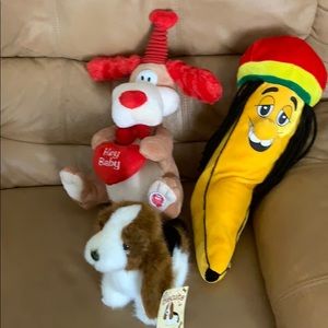 Three Assorted Stuffed Animals